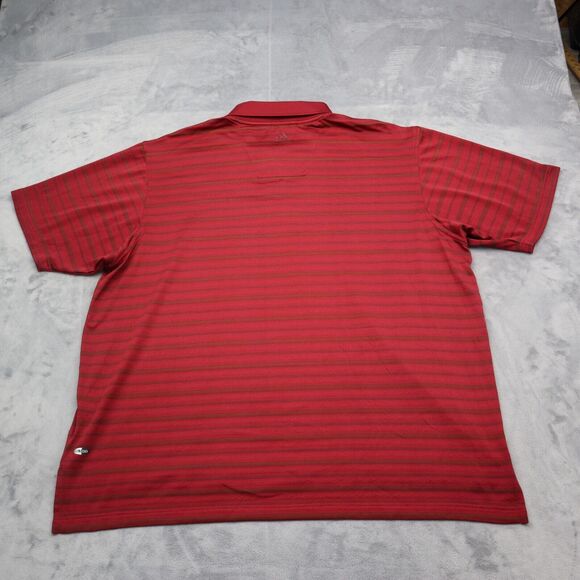 Adidas Shirt Mens XL Extra Red Golf Polo Lightweight Stretch 3 Stripes Work * - Picture 12 of 16